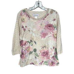 A05 Alfred Dunner Top Sz Small 3/4 Sleeve